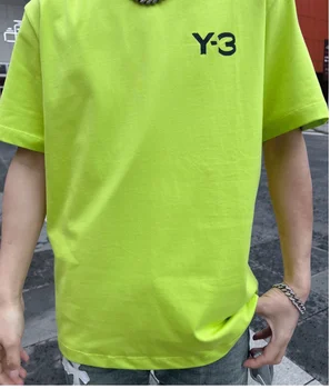 Yohji Yamamoto Y-3 Ručne maľované Tlačené okolo Krku, Krátke T-shirt Mužov 2024 Lete Jednoduché All-zápas Y3 Polovičný Rukáv Tričko