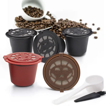 3ks Nerezová Oceľ Plast Kávové Kapsule Filtre pre Nespresso Le Cube Inissia kávovar Kuchynské Doplnky