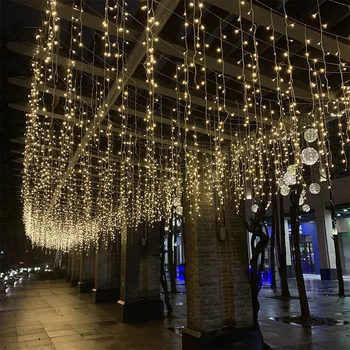 EÚ Plug Vianočné Girlandy LED Záves Cencúľ String Osvetlenie Časti 0.4-0.6 m Dovolenku Svetlá Vonkajšie Záhradné Ulici Dekoratívne
