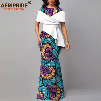 Africké Šaty pre Ženy z Ramien O-krku Vysoký Pás Bežné Maxi Šaty Ankara Oblečenie Strany Večerné Oblečenie A2325006