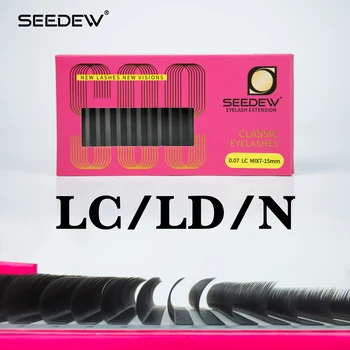 SEEDEW LC/LD/N Rias Rozšírenia tvare L, MIX7-15 mm Matný Noriek Jednotlivé Mihalnice make-up Mäkké Riasy