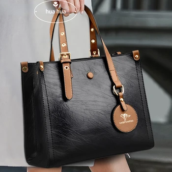 Vysoko Kvalitné Kožené Vintage Tote Bag, Módne a Luxusné Dizajnér Kabelky pre Ženy, Ideálny pre Každodenné Použitie