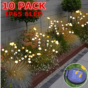 10 Pack Slnečné Svetlo Vonkajšie Krajiny Ohňostroj Firefly Lampy na Ulici Veniec, Vianočné Dekorácie, Záhradné Dekorácie Vonkajšie