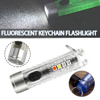 Mini Baterka USB Nabíjateľné Magnetické LED Baterka Nepremokavé Keychain Camping Pochodeň Biela/Fluorescent White/Blue/Green