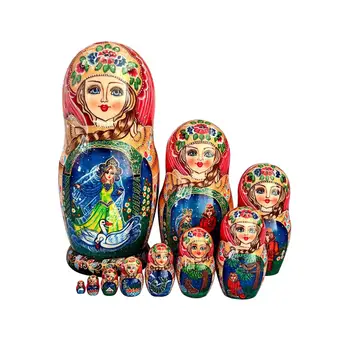 10 Kusov Ručne ruskej Hniezdenie Bábiky Matryoshka Remesiel Matryoshka Bábiky na Stôl Office Home Spálňa Narodeninám