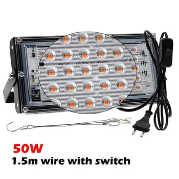 50W 100W LED Rásť Svetlo do celého Spektra pre Hydroponické Izbové Rastliny EÚ Plug 50W