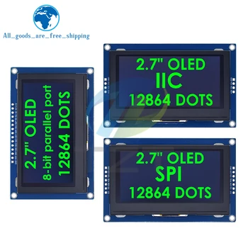2.7 Palcový OLED Displej LCD 128x64 Disky SSD1327 IIC / SPI / 8-bitový Paralelný Port Pre Arduino