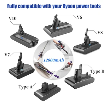 Pre Dyson V6 V7 V8, V10 Typ A/B 12800mAh Náhradné Batérie pre Dyson Absolútne Kábel-Free Vysávač Vreckový Vysávač