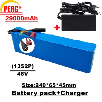 48V lítium-iónové batérie 18650 batérie 13s2p, 29000 mAh, XT60 plug alebo T zástrčku, vstavané BMS, vhodné pre elektrické bicykle